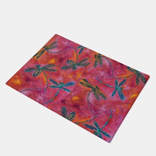 Dragonfly Dance Hot Fuchsia door Mat (Schuin)
