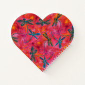 Dragonfly Dance Hot Fuchsia Heart Shaped Notitiebo Notitieboek (Achterkant)