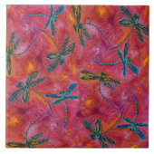 Dragonfly Dance Hot Fuchsia Tegeltje (Voorkant)