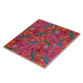 Dragonfly Dance Hot Fuchsia Tegeltje (Zijkant)