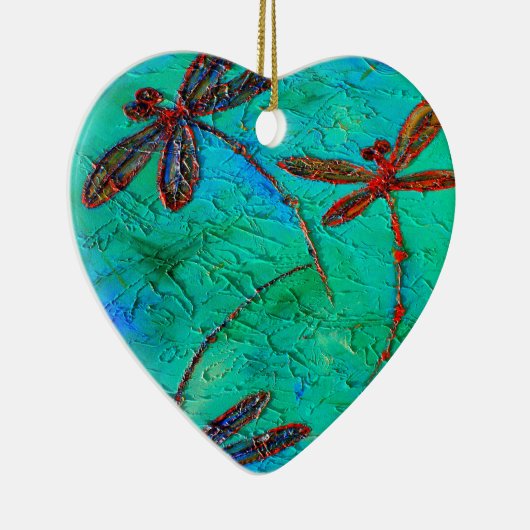 Dragonfly Dance Keramisch Ornament (Rechts)