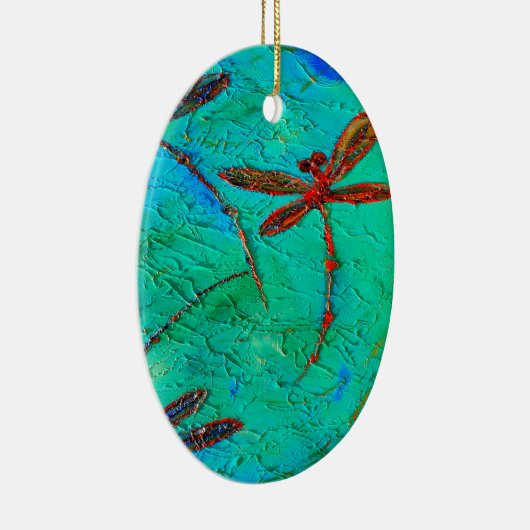 Dragonfly Dance Keramisch Ornament (Rechts)