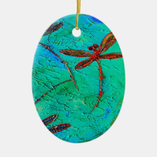 Dragonfly Dance Keramisch Ornament (Voorkant)