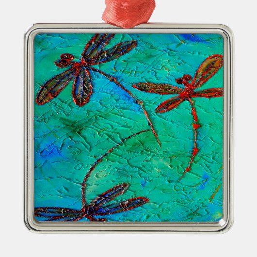 Dragonfly Dance Metalen Ornament (Voorkant)