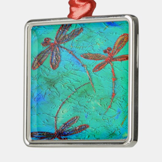 Dragonfly Dance Metalen Ornament (Links)