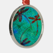 Dragonfly Dance Metalen Ornament (Rechts)