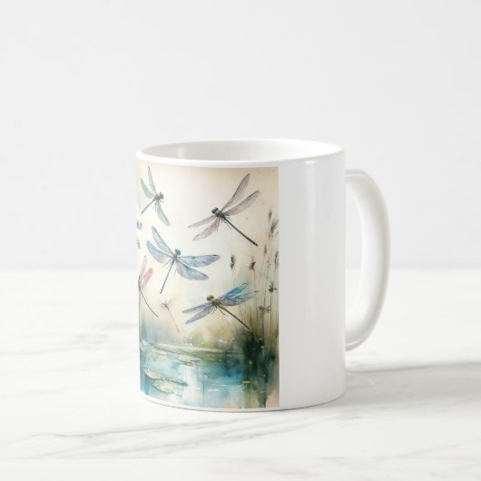 Dragonfly Dance REF201 - Watercolor Koffiemok (Voorkant rechts)