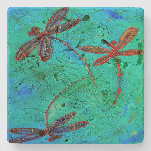 Dragonfly Dance Stenen Onderzetter (Voorkant)