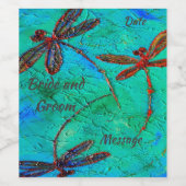 Dragonfly Dance Wine Label Wijn Etiket (Enkel label)