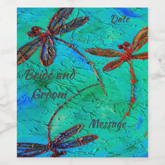 Dragonfly Dance Wine Label Wijn Etiket (Enkel label)