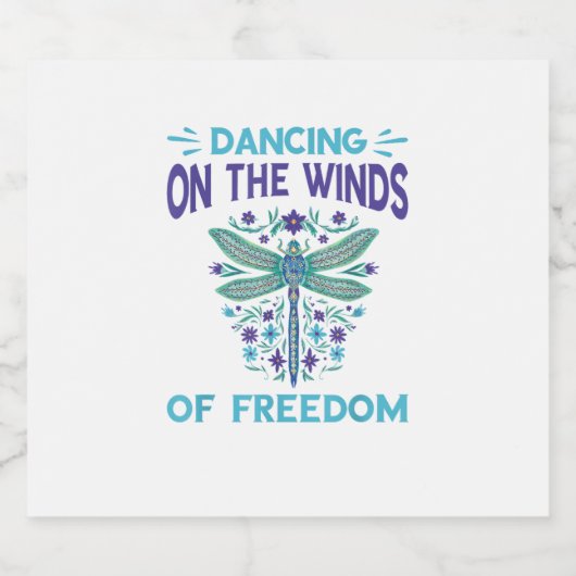 Dragonfly Dancing On The Winds Dragonfly Lovers Dr Sparkling Wijnetiket (Enkel label)