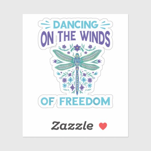 Dragonfly Dancing On The Winds Dragonfly Lovers Dr Sticker (Vel)