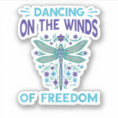 Dragonfly Dancing On The Winds Dragonfly Lovers Dr Sticker (Voorkant)