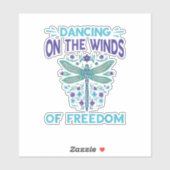 Dragonfly Dancing On The Winds Dragonfly Lovers Dr Sticker (Vel)