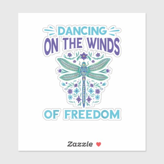 Dragonfly Dancing On The Winds Dragonfly Lovers Dr Sticker (Vel)