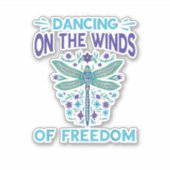 Dragonfly Dancing On The Winds Dragonfly Lovers Dr Sticker (Voorkant)