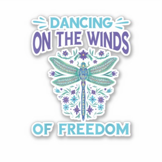 Dragonfly Dancing On The Winds Dragonfly Lovers Dr Sticker (Voorkant)