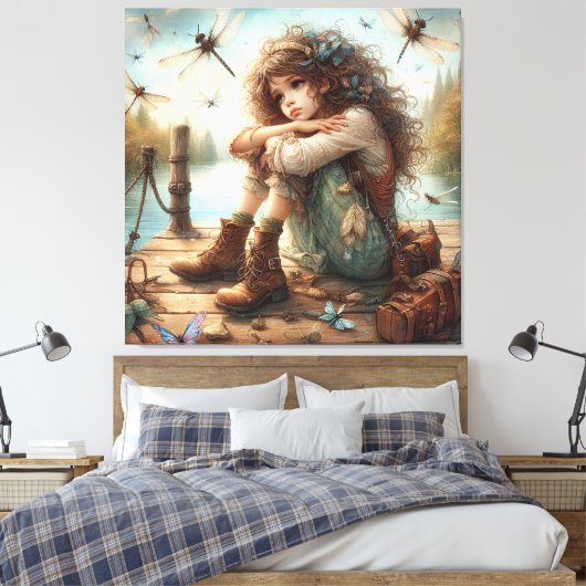 Dragonfly Day Dream 1 Canvas Afdruk (Insitu (Slaapkamer))