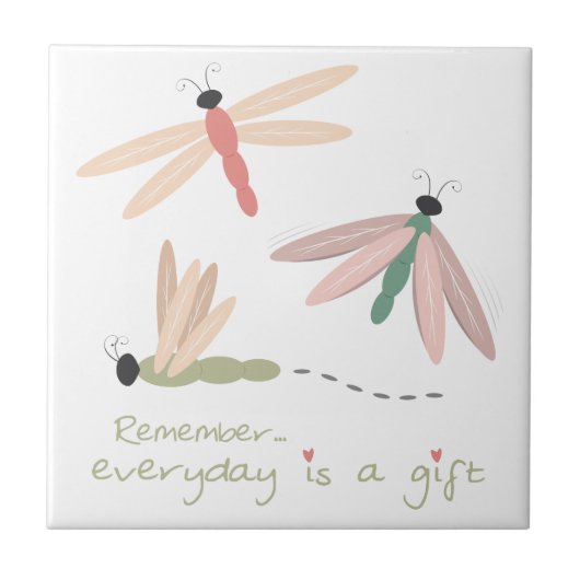 Dragonfly Day Gift Tegeltje (Voorkant)