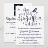 Dragonfly Death Announcement Funeral Arrangement Aankondiging (Voorkant / Achterkant)