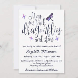 Dragonfly Death Announcement Funeral Arrangement Aankondiging