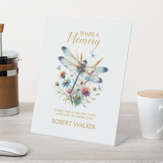 Dragonfly Deel een Geheugen Uitvaart Teken Reclamebord Met Voetstuk (Insitu)