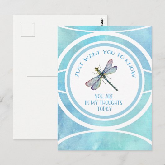 Dragonfly Denking of You Briefkaart (Voorkant / Achterkant)