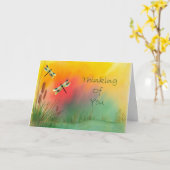 Dragonfly denkt aan je Kaart (Gele Bloem)