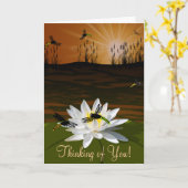 Dragonfly Denkt Aan Je Kaart Met Gedicht (Gele Bloem)