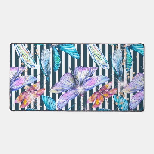 Dragonfly Desk Mat met zwarte strepen (Voorkant)