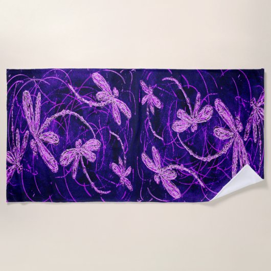 Dragonfly Disco Beach Towel Strandlaken (Voorkant)
