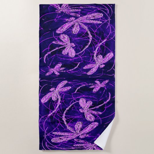 Dragonfly Disco Beach Towel Strandlaken (Voorkant)