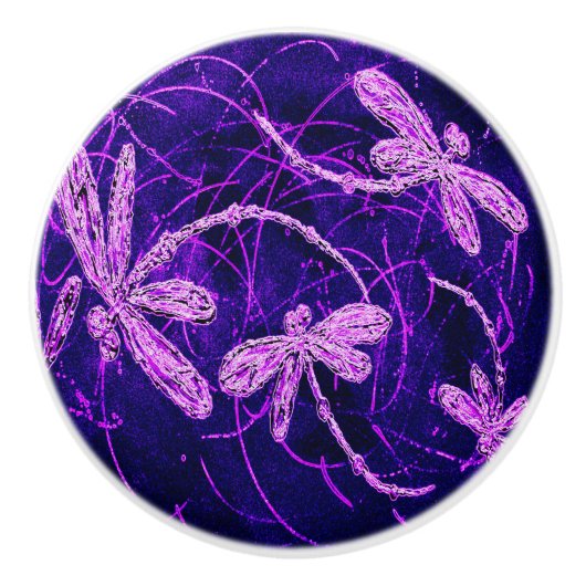 Dragonfly Disco Keramische Knop (Voorkant)