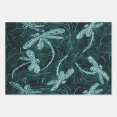 Dragonfly Disco Midnight Blue Inpakpapier Vel (Voorkant 3)