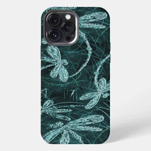 Dragonfly Disco Midnight Blue iPhone Hoesje (Achterkant)