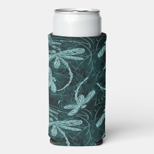 Dragonfly Disco Midnight Blue Seltzer Blikjeskoeler (Seltzer Voorkant)