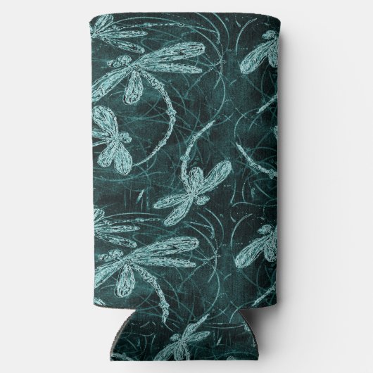 Dragonfly Disco Midnight Blue Seltzer Blikjeskoeler (Achterkant)