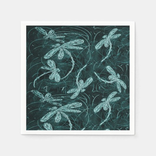 Dragonfly Disco Midnight Blue Servet (Voorkant)