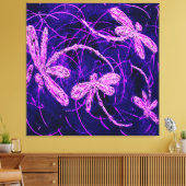 Dragonfly Disco Stretched Canvas Print (Insitu (Woonkamer))