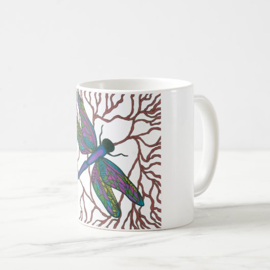 Dragonfly Doodle Koffiemok (Voorkant rechts)