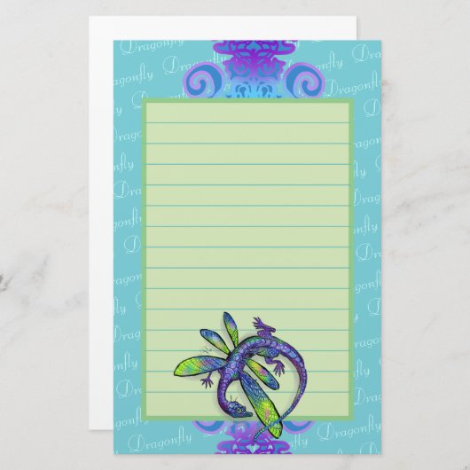 Dragonfly Dragon Briefpapier (Voorkant / Achterkant)