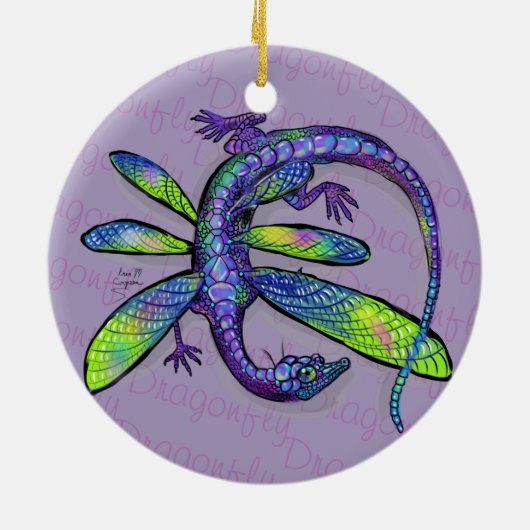 Dragonfly Dragon Keramisch Ornament (Achterkant)