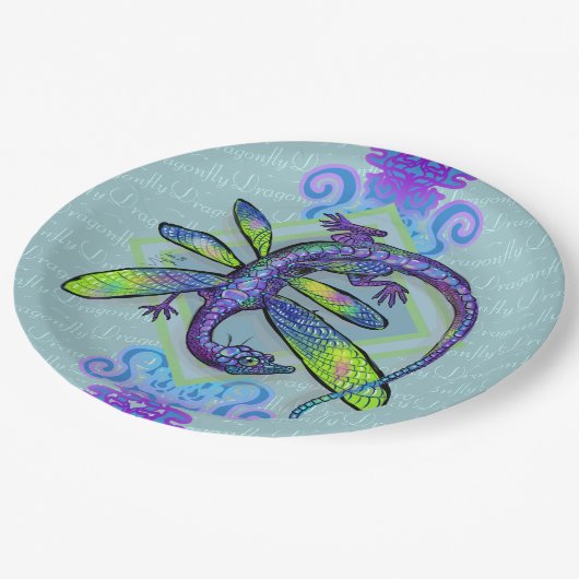 Dragonfly Dragon Papieren Bordje (Gekanteld)