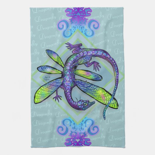 Dragonfly Dragon Theedoek (Verticaal)