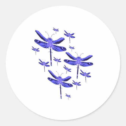 Dragonfly Dragonflies Ronde Sticker (Voorkant)