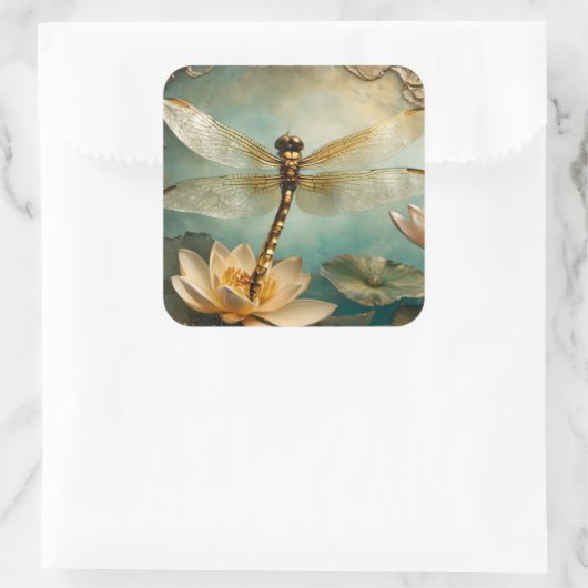 Dragonfly Dream Vierkante Sticker (Tas)