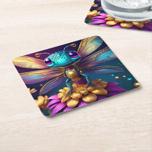 Dragonfly Dreaming Zephyr Kartonnen Onderzetters (Schuin)
