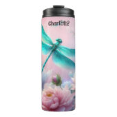 Dragonfly Dreams: Bloemrijk, etherisch, pastel Thermosbeker (Voorkant)
