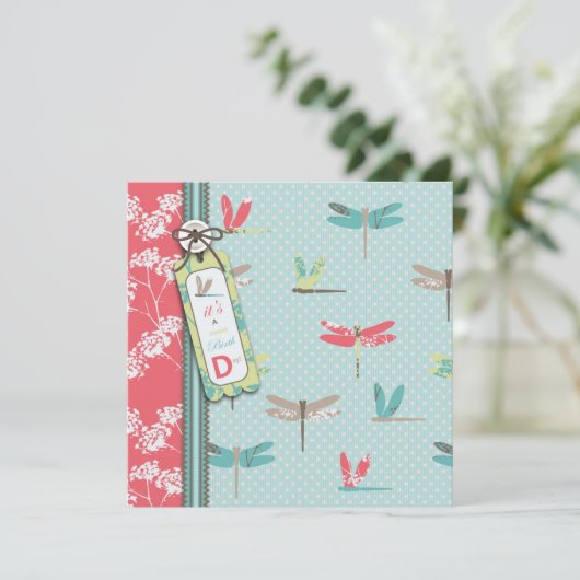 Dragonfly Dreams Invitation Square Kaart (Staand voorkant)