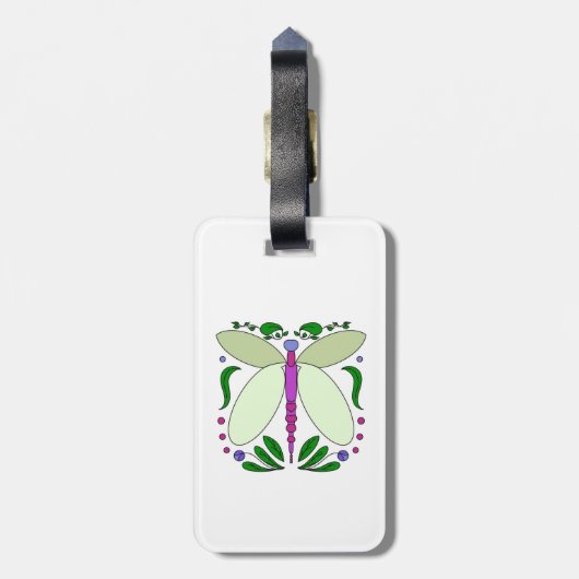 Dragonfly Dreams: met de hand getrokken Bagagelabel (Achterkant verticaal)